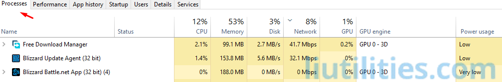 processes task manager